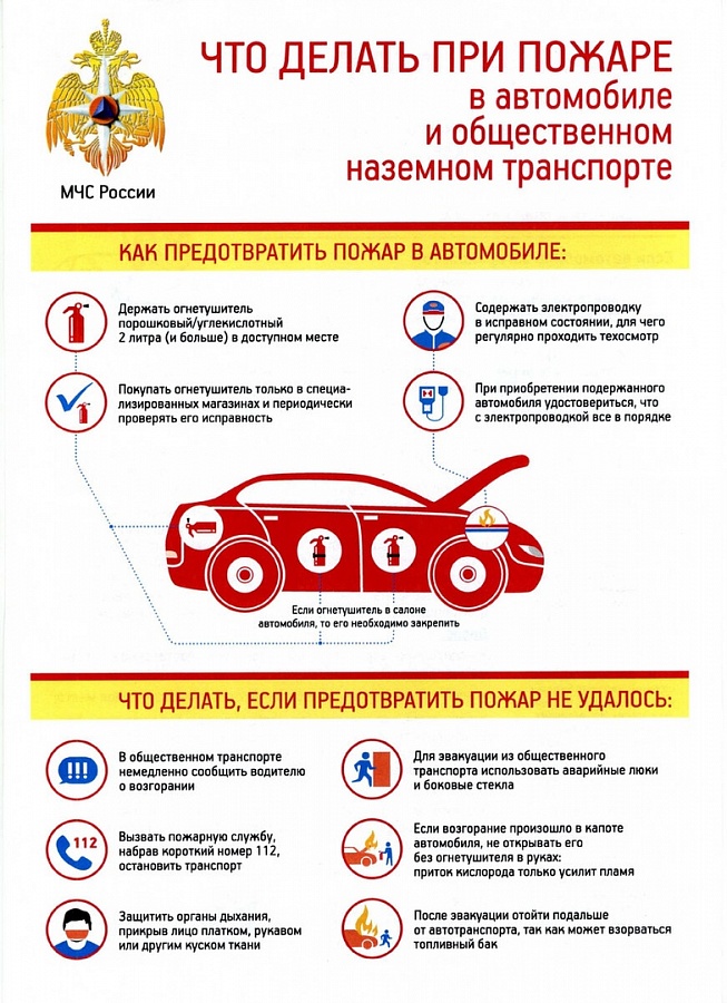 Памятка: что делать при пожаре в автомобиле