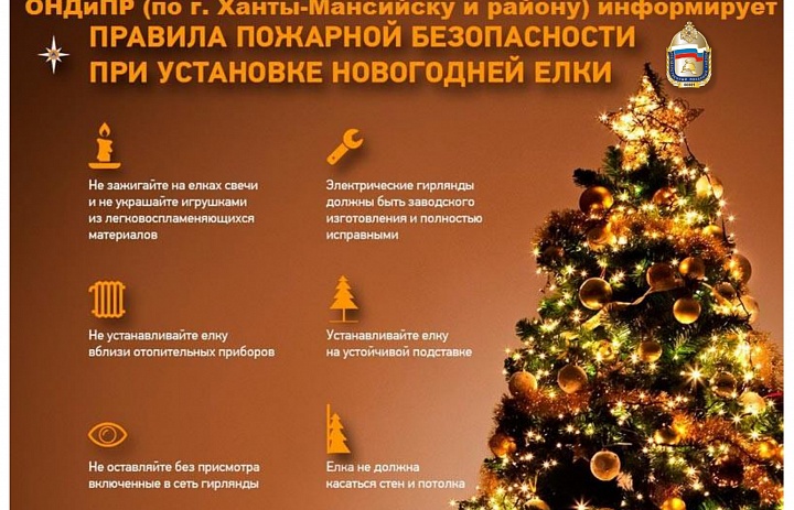Памятка: правила пожарной безопасности при установке ёлки
