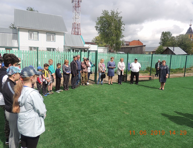 В деревне Шапша состоялось торжественное открытие спортивно-игровой площадки по ул. Северная