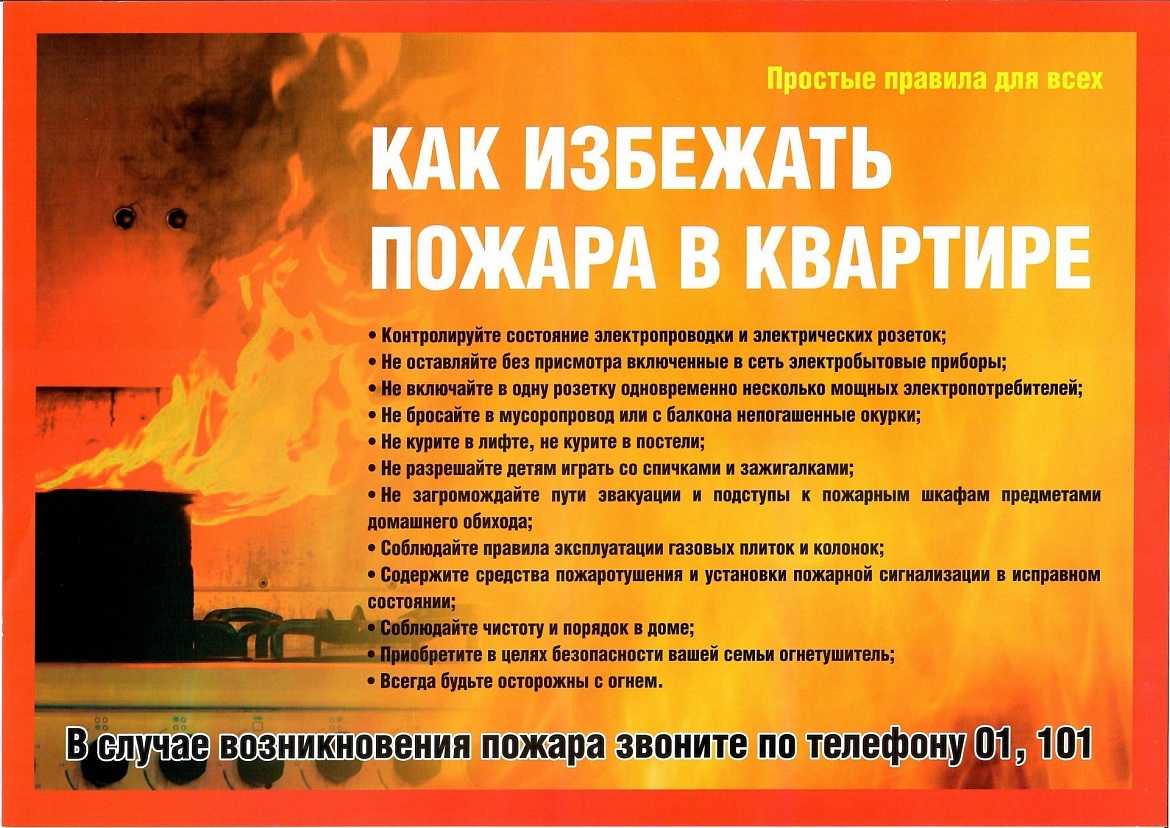 Памятка: как избежать пожара в квартире
