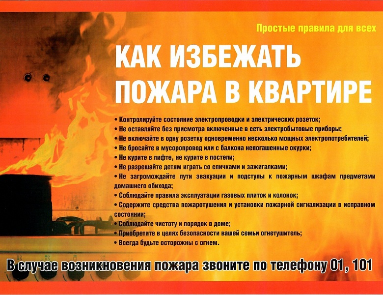 Памятка: как избежать пожара в квартире